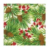 Evergreen And Berries White Luncheon Napkins - includes 20 Luncheon Napkins