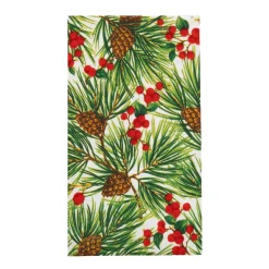 Evergreen and Berries White Guest Towels - includes 15 Guest Towels