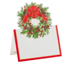 Evergreen Wreath Place Cards Die Cut Package 8 In