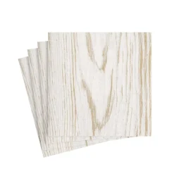 Faux Bois Birch Paper Linen Cocktail Napkins - 15 Per Package
