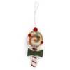Felt Candy Ornament with Green Bow - Set of Three