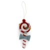 Felt Candy Ornament with Blue Bow - Set of Three