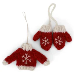 Felt Ornament Set - Ice Skates, Sweater & Mittens