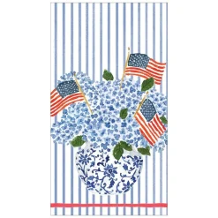 Flags and Hydrangeas Paper Guest Towel Napkins - 15 Per Package