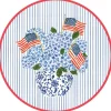 Flags and Hydrangeas Round Paper Placemats - 12 Per Package