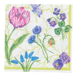 Floral Majolica Boxed Cocktail Napkins - 40 Per Box