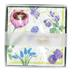 Floral Majolica Boxed Cocktail Napkins - 40 Per Box