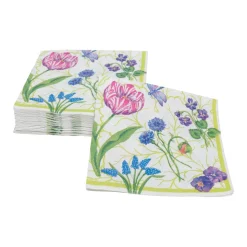 Floral Majolica Boxed Cocktail Napkins - 40 Per Box