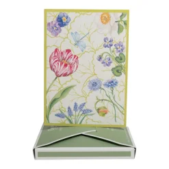 Floral Majolica Boxed Note Cards - 8 Note Cards & 8 Envelopes