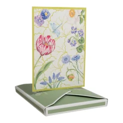 Floral Majolica Boxed Note Cards - 8 Note Cards & 8 Envelopes