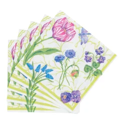 Floral Majolica Cocktail Napkins - 20 Per Package