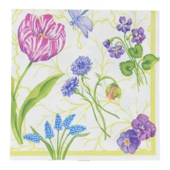 Floral Majolica Luncheon Napkins - 20 Per Package