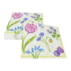 Floral Majolica Luncheon Napkins - 20 Per Package