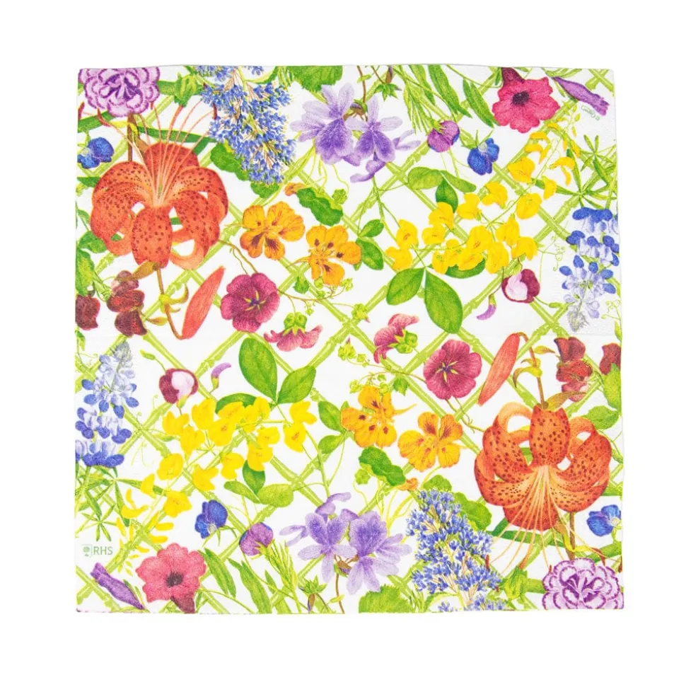 Floral Trellis Cocktail Napkins - 20 Per Package