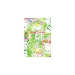 Floral Whimsy Birthday - Set Of Six Greeting Cards And Envelopes