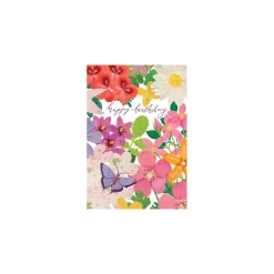 Floral Whimsy Birthday - Set Of Six Greeting Cards And Envelopes