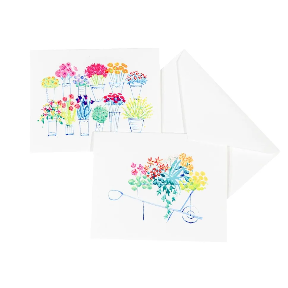 Flower Market Assorted Boxed Note Cards - 10 Note Cards & 10 Envelopes