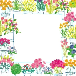 Flower Market Square Paper Dinner Plates - 8 Per Package