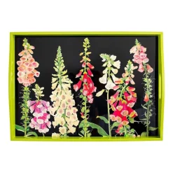 Foxglove Lacquer Large Rectangle Tray in Multi-Black - 1 Each