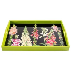 Foxglove Lacquer Large Rectangle Tray in Multi-Black - 1 Each