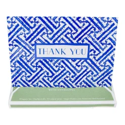 Fretwork Blue Thank You Notes - 8 Note Cards And Envelopes