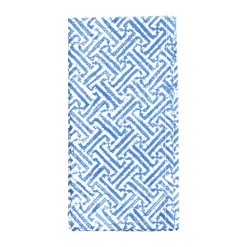 Fretwork Cotton Dinner Napkins in Blue & White - Set of 4