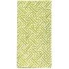 Fretwork Cotton Dinner Napkins in Green & White - Set of 4, Three Sets