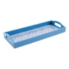 Fretwork Lacquer Bar Tray in Blue - 1 Each