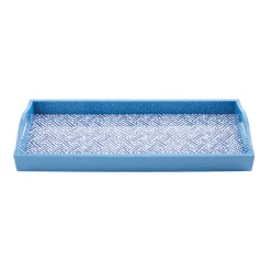 Fretwork Lacquer Bar Tray in Blue - 1 Each