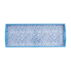 Fretwork Lacquer Bar Tray in Blue - 1 Each