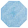 Fretwork Octagonal Lacquer Placemat in Blue - 1 Each