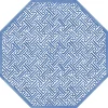 Fretwork Octagonal Paper Placemats in Blue - 12 Per Package