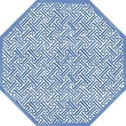 Fretwork Octagonal Paper Placemats in Blue - 12 Per Package