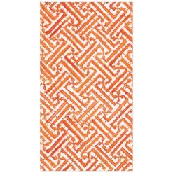 Fretwork Paper Guest Towel Napkins in Orange - 15 Per Package