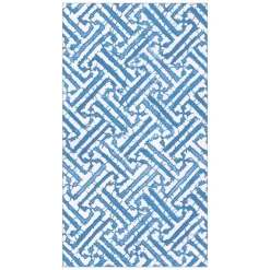 Fretwork Paper Guest Towel Napkins in Blue - 15 Per Package