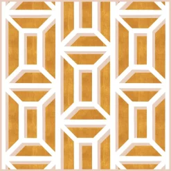 Garden Gate Lacquer Square Tray in White & Gold - 1 Each