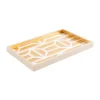 Garden Gate Lacquer Vanity Tray in White & Gold - 1 Each