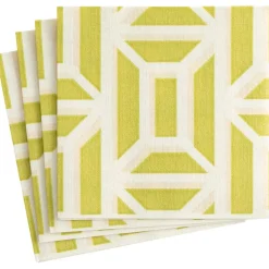 Garden Gate Paper Linen Dinner Napkins in Grass - 12 Per Package