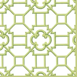 Garden Trellis Fabric Cotton Napkins in Green - Set of 4