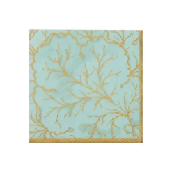 Gilded Majolica Saltwater Cocktail Napkins - includes 20 Cocktail Napkins