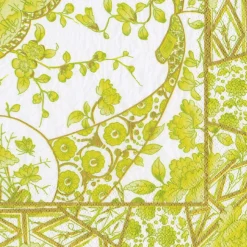 Gilded Porcelain Chartreuse Dinner Napkins - 20 Per Package