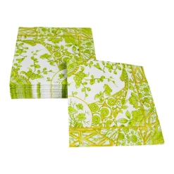 Gilded Porcelain Chartreuse Cocktail Napkins - 20 Per Package