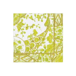 Gilded Porcelain Chartreuse Boxed Cocktail Napkins - 40 Per Box