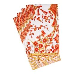 Gilded Porcelain Coral Guest Towel Napkins - 15 Per Package