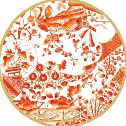 Gilded Porcelain Coral Hardback Placemat - 1 count