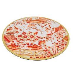 Gilded Porcelain Coral Hardback Placemat - 1 count