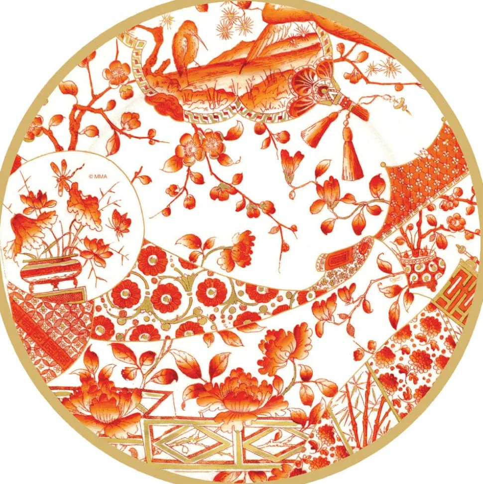 Gilded Porcelain Coral Hardback Placemat - 1 count