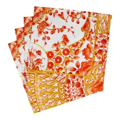 Gilded Porcelain Coral Luncheon Napkins - 20 Per Package
