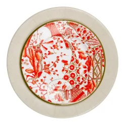 Gilded Porcelain Coral Paper Salad & Dessert Plates - 8 Per Package