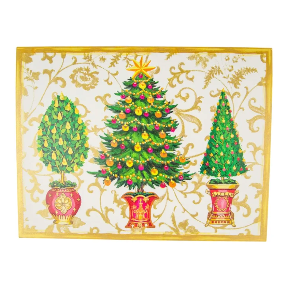 Gilded Trees Classic Boxed Christmas Cards - includes 15 cards & envelopes